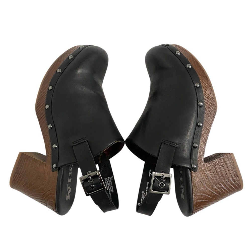 Kork-Ease Korks New Slingback Heel Clogs Black Studded Size 9 Vegan Leather - Picture 9 of 14
